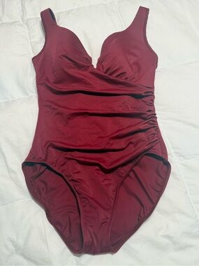 Miraclesuit Burgundy/Red One-Piece Swimsuit size 16